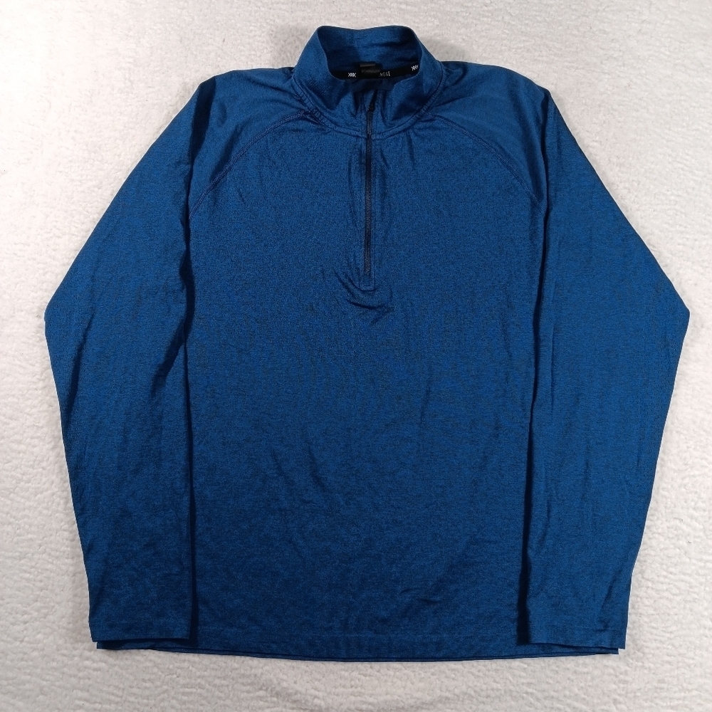 Rhone Pullover Mens XL Blue Perforated Yoke 1/4 Zip Performance Golf Athleisure